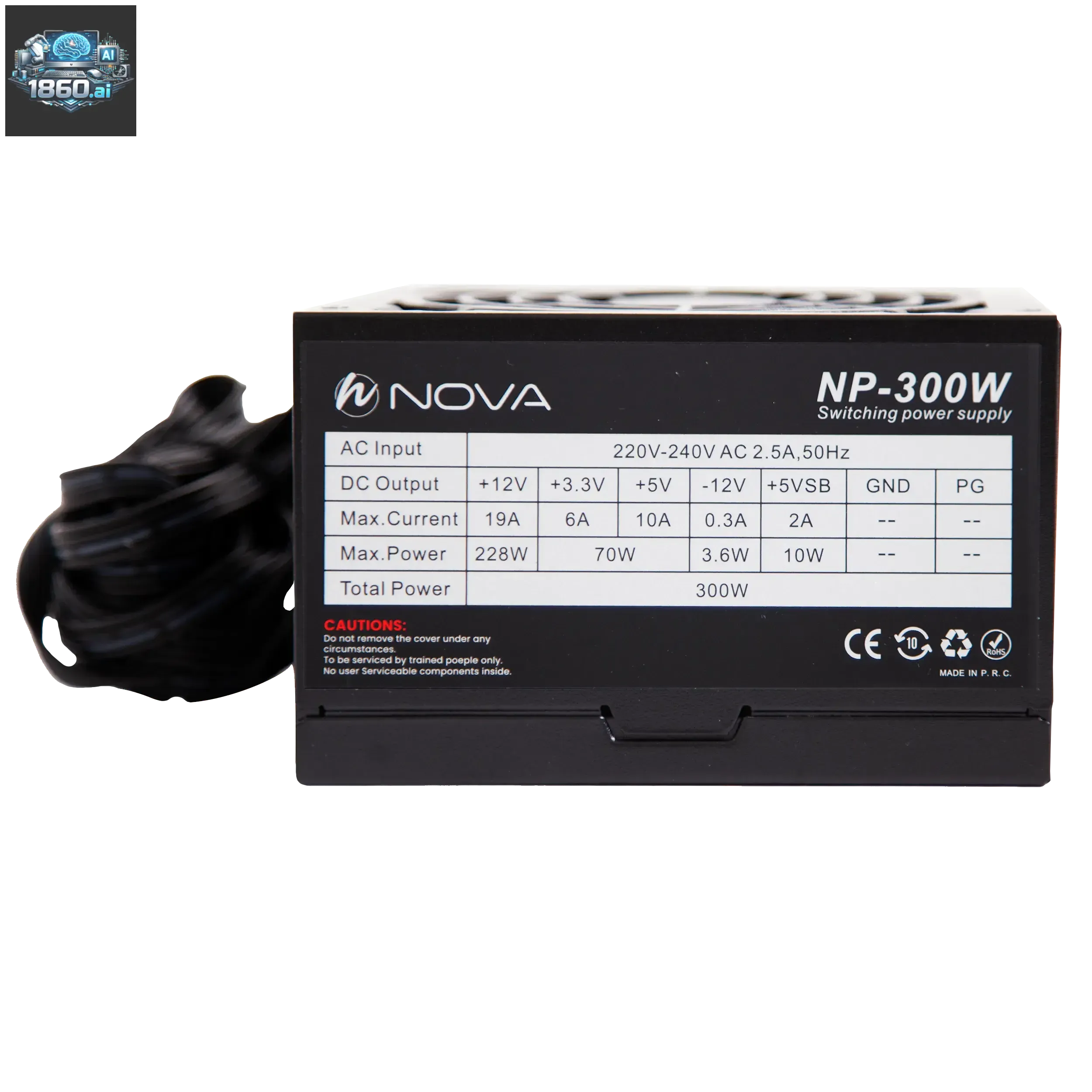 پاور کامپیوتر 300 وات نوا مدل NOVA NP-300 80Plus | فروشگاه هجده شصت | 1860.ai - 4