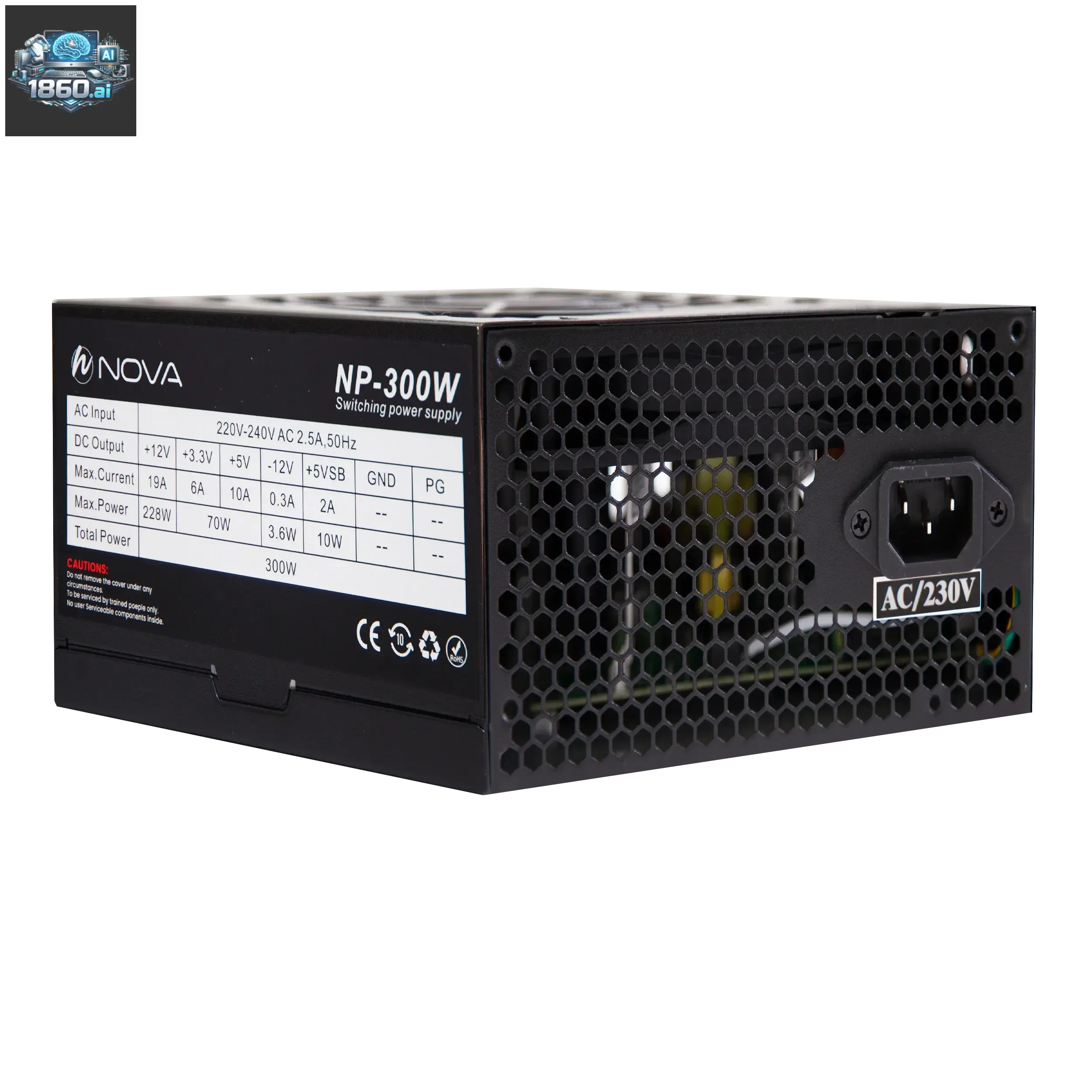 پاور کامپیوتر 300 وات نوا مدل NOVA NP-300 80Plus | فروشگاه هجده شصت | 1860.ai - 2