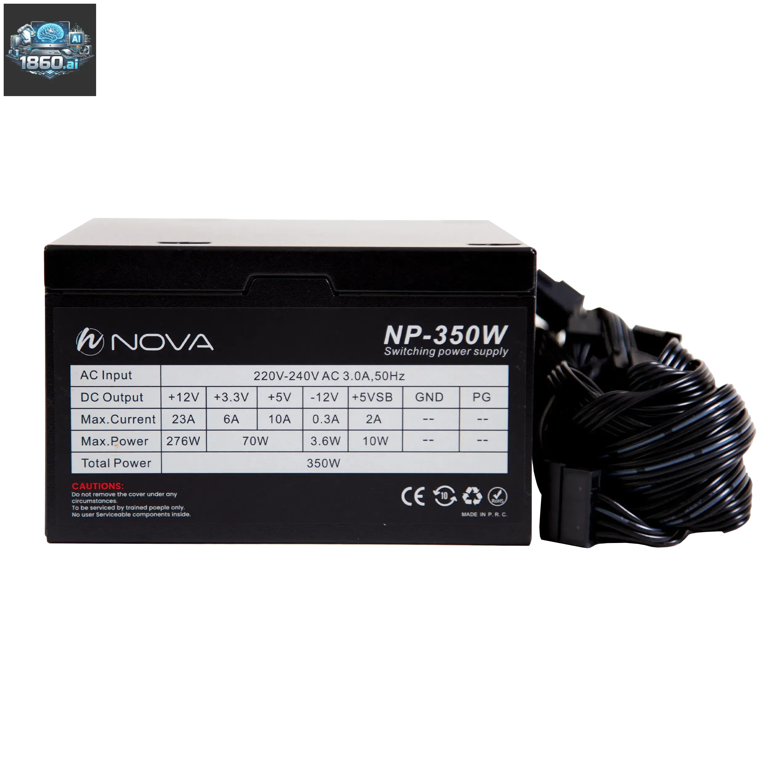 پاور کامپیوتر 350 وات نوا مدل NOVA NP-350 80Plus | فروشگاه هجده شصت | 1860.ai - 4