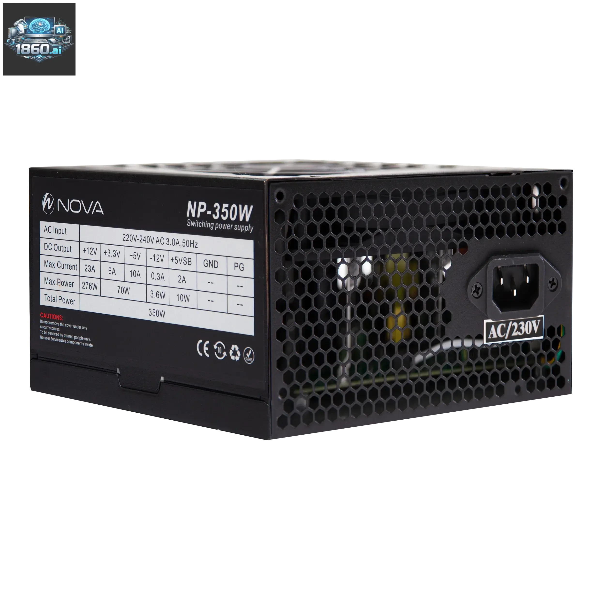 پاور کامپیوتر 350 وات نوا مدل NOVA NP-350 80Plus | فروشگاه هجده شصت | 1860.ai - 2