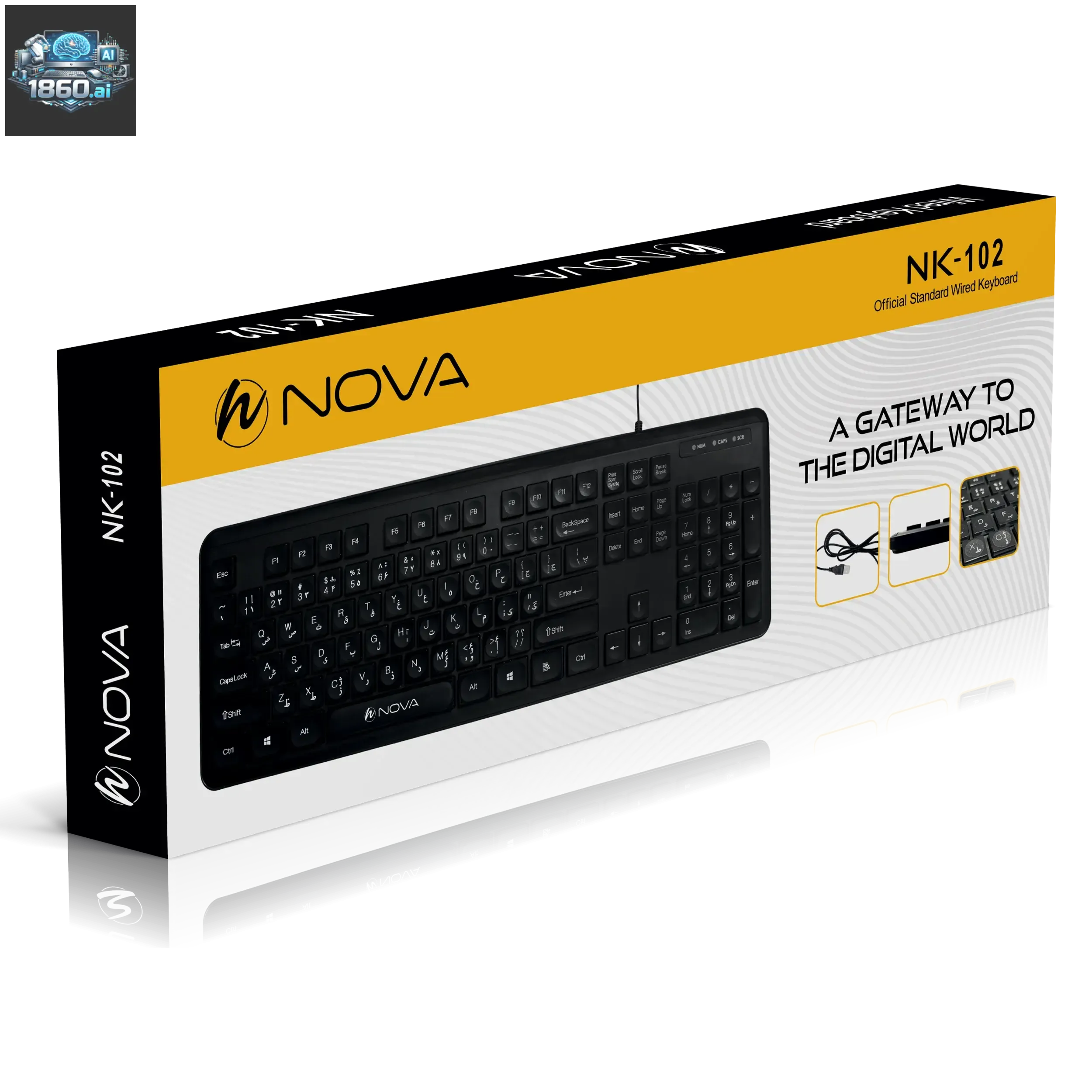  کیبورد باسیم نوا مدل NOVA NK-102 | فروشگاه هجده شصت | 1860.ai - 5